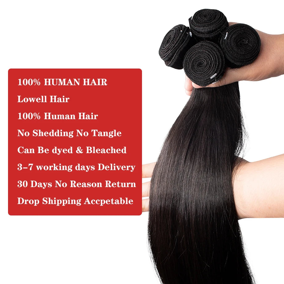 Straight Human Hair Bundles 100% Human Hair