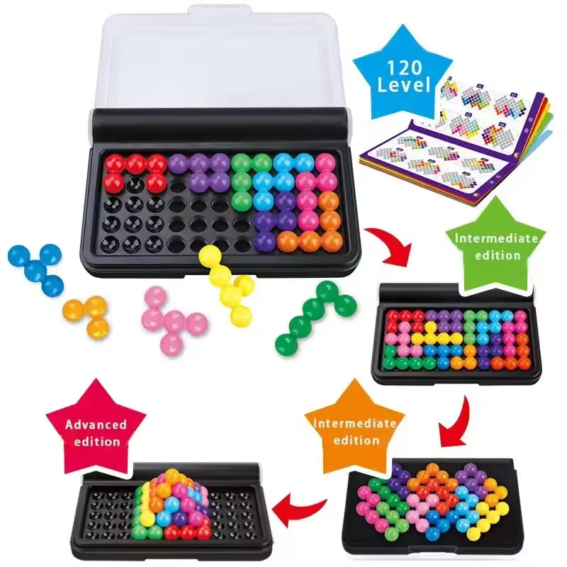120 Challenges IQ 3D Puzzle Board Game Classic Pyramid Plate