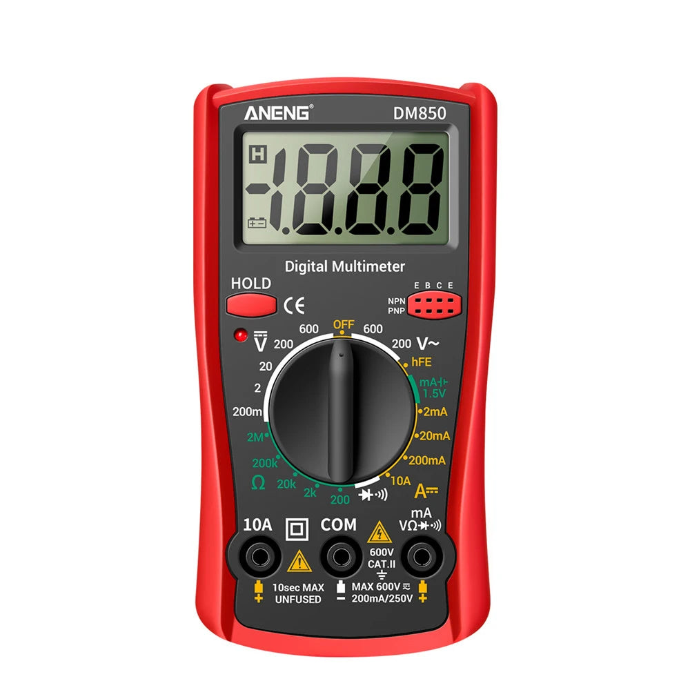 AC DC Voltmeter Ammeter Ohm Meter LCD Digit Voltage Current Tester