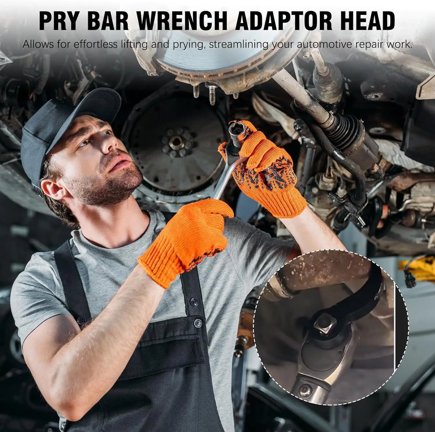 1/2inch Ratchet Crowbar Adapter Head Tools Pry Bar Wrench