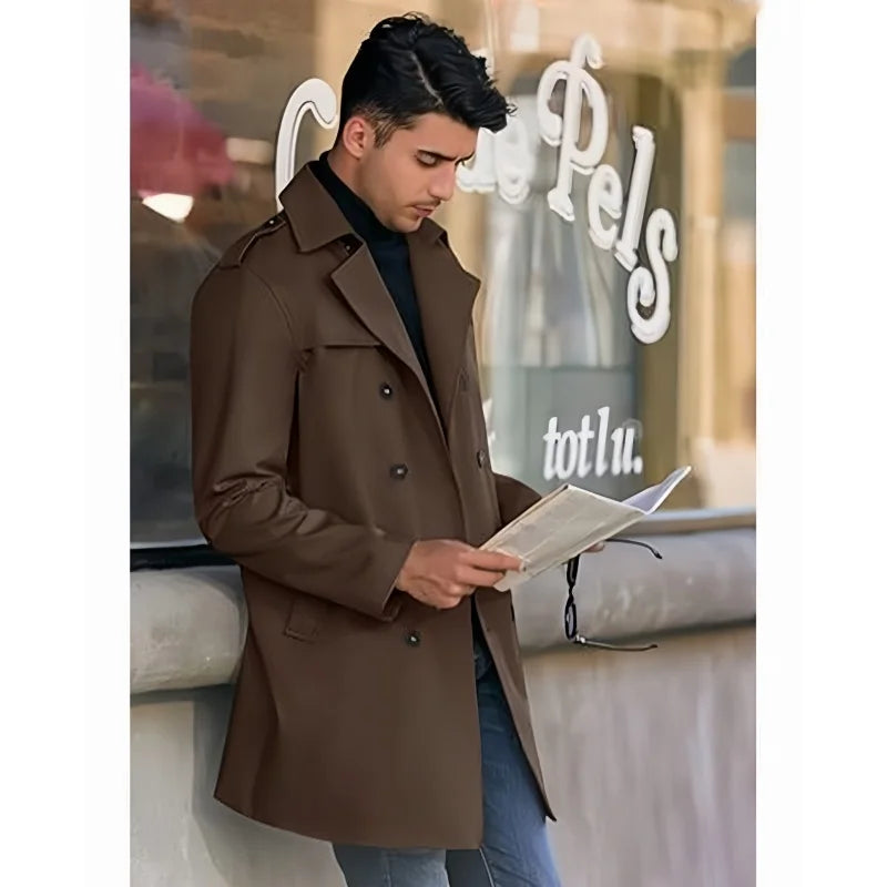 New Spring Jackets Men Trench Man's Coat Mid-length