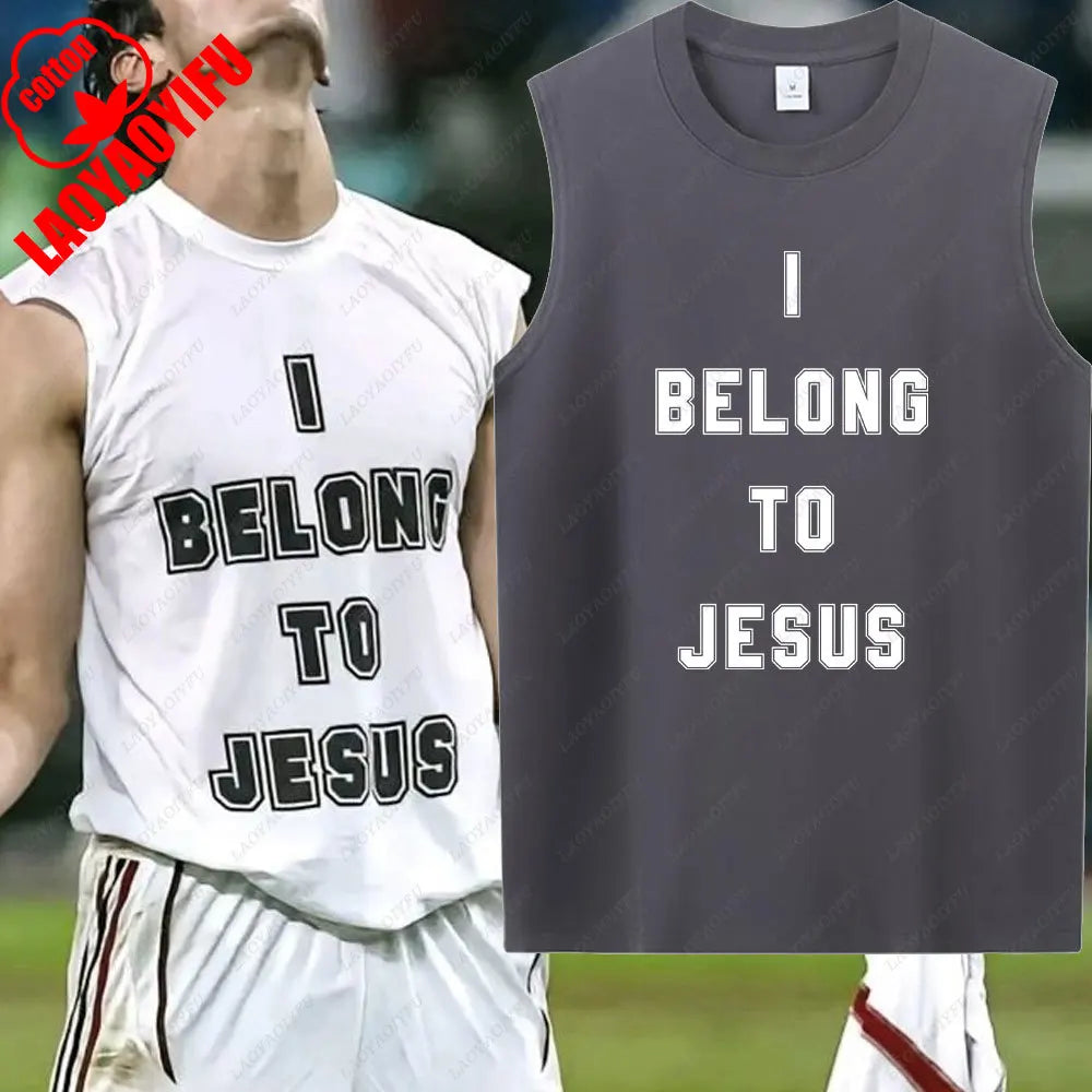I Belong To Jesus Men Vest Cotton T-Shirt Summer