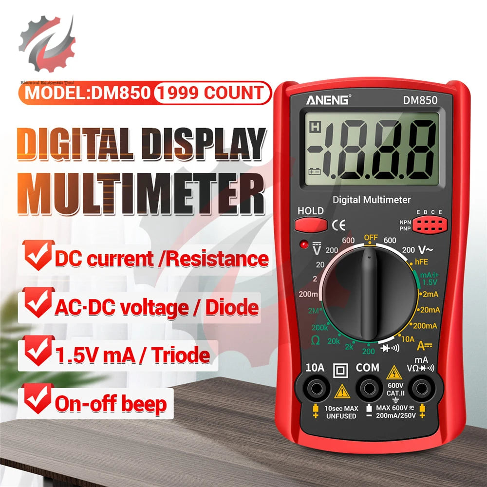 AC DC Voltmeter Ammeter Ohm Meter LCD Digit Voltage Current Tester