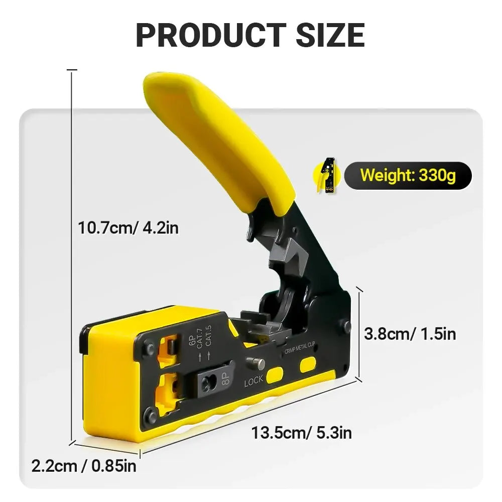 AMPCOM EZ-Type RJ45 Crimper with Wire Strip