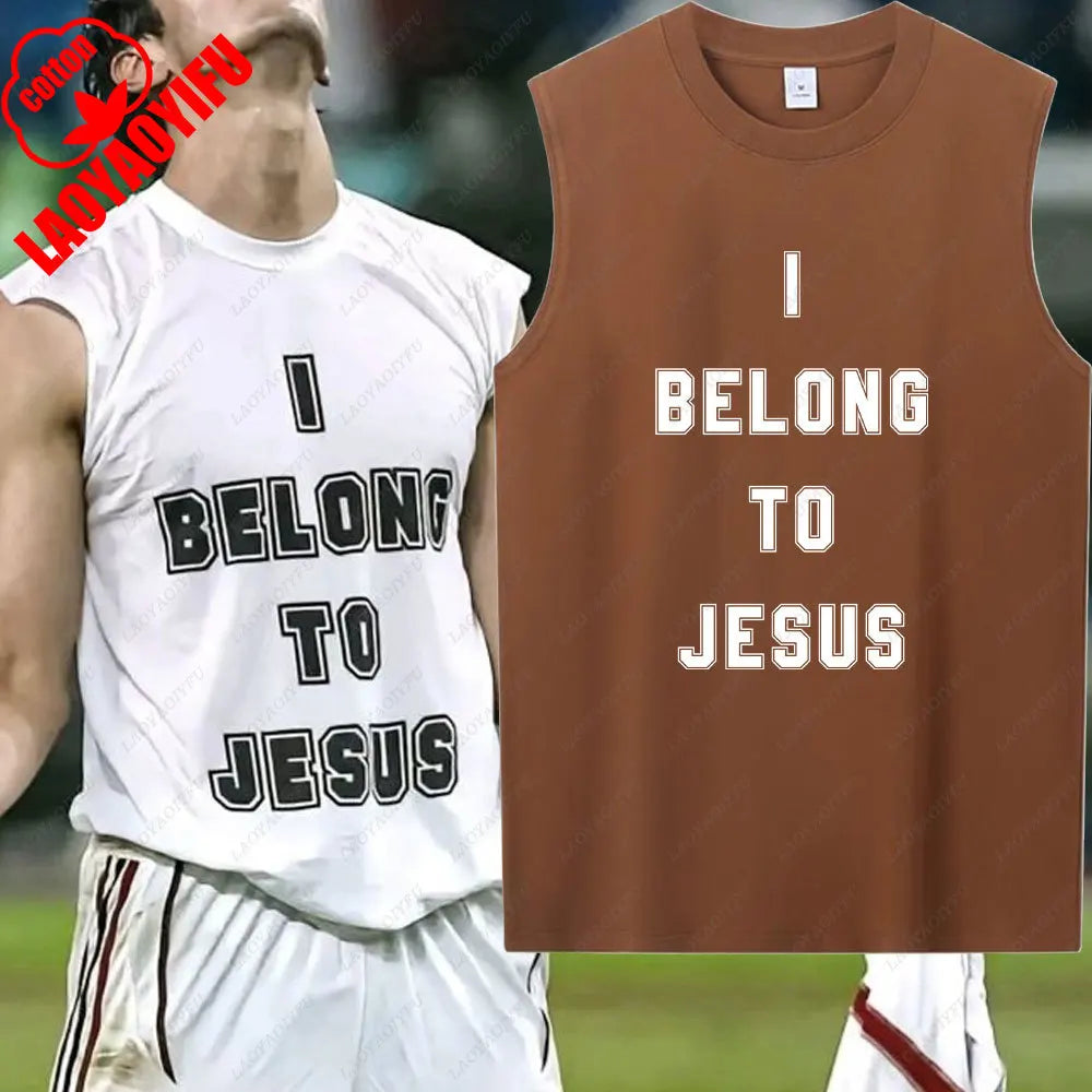 I Belong To Jesus Men Vest Cotton T-Shirt Summer