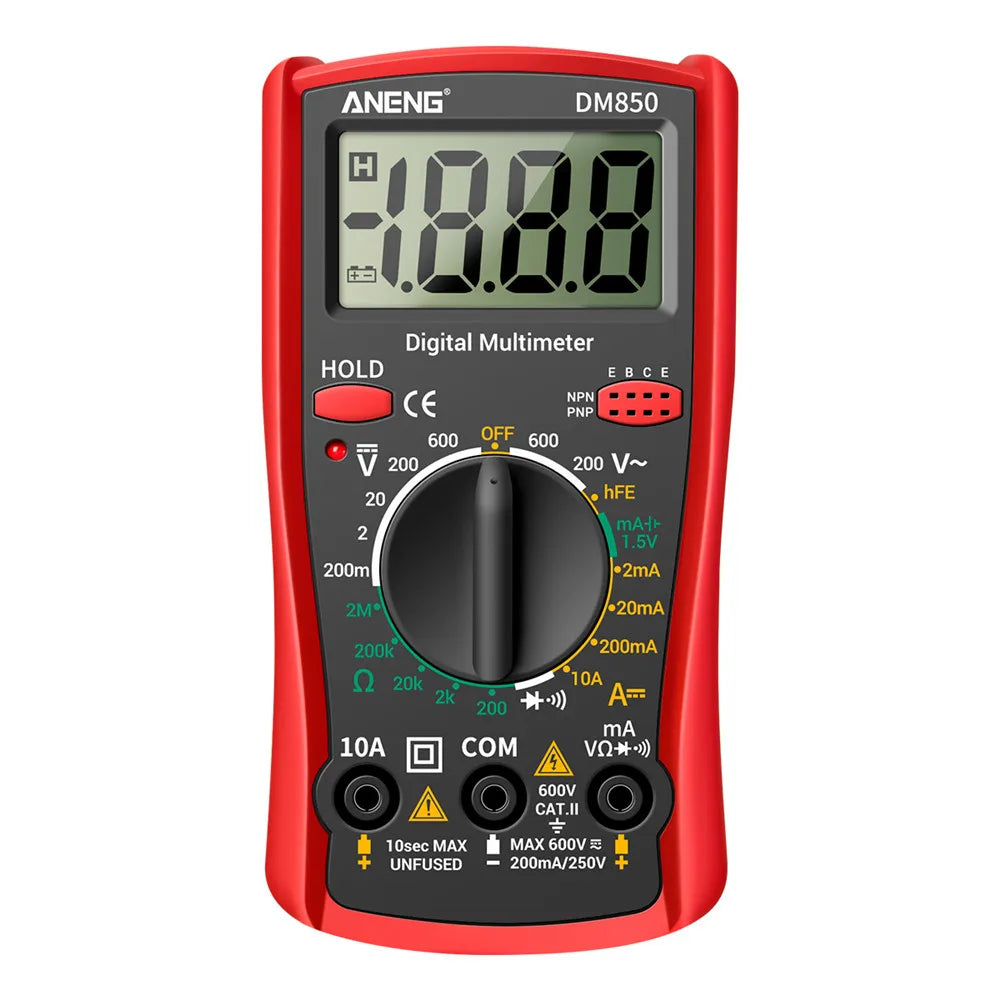 AC DC Voltmeter Ammeter Ohm Meter LCD Digit Voltage Current Tester