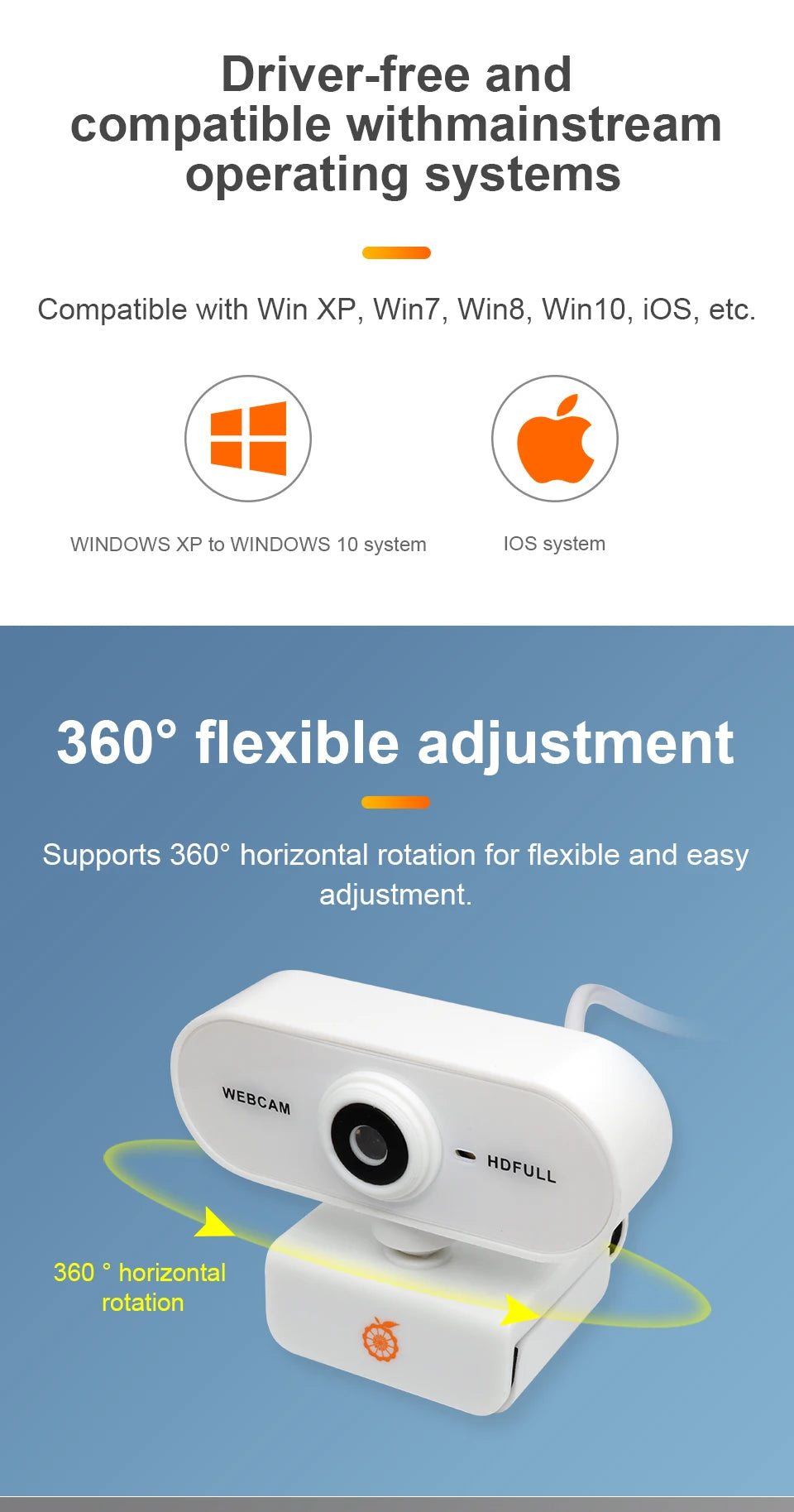 Orange Pi 1080P Mini HD Camera 360 Horizontal Rotation