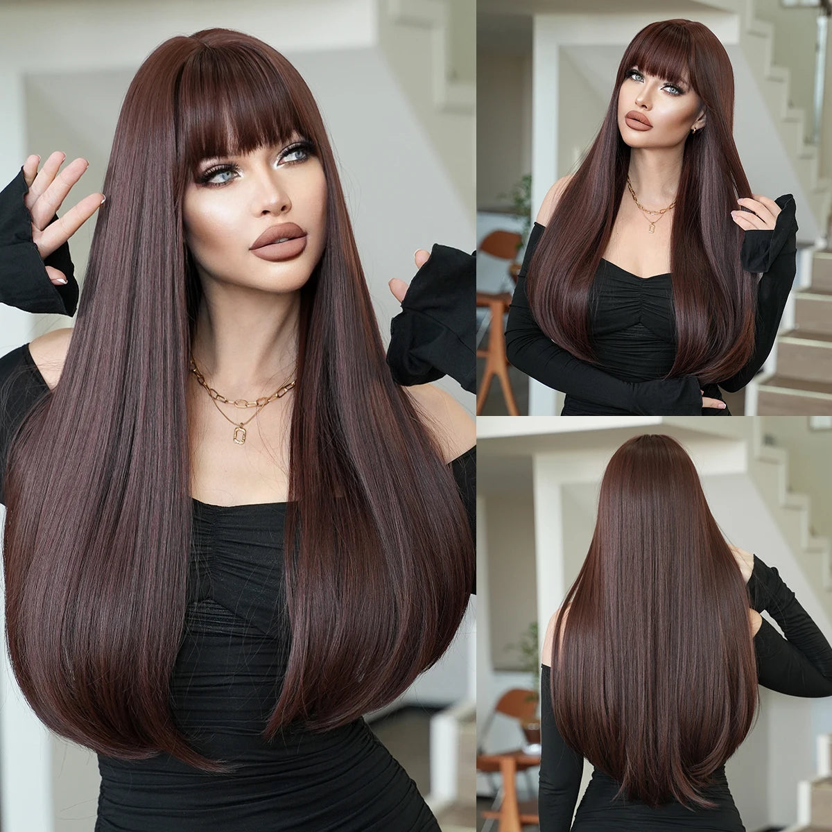 NAMM Long curly Hair Wig Brown