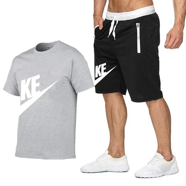 2025 Summer men's printed round neck