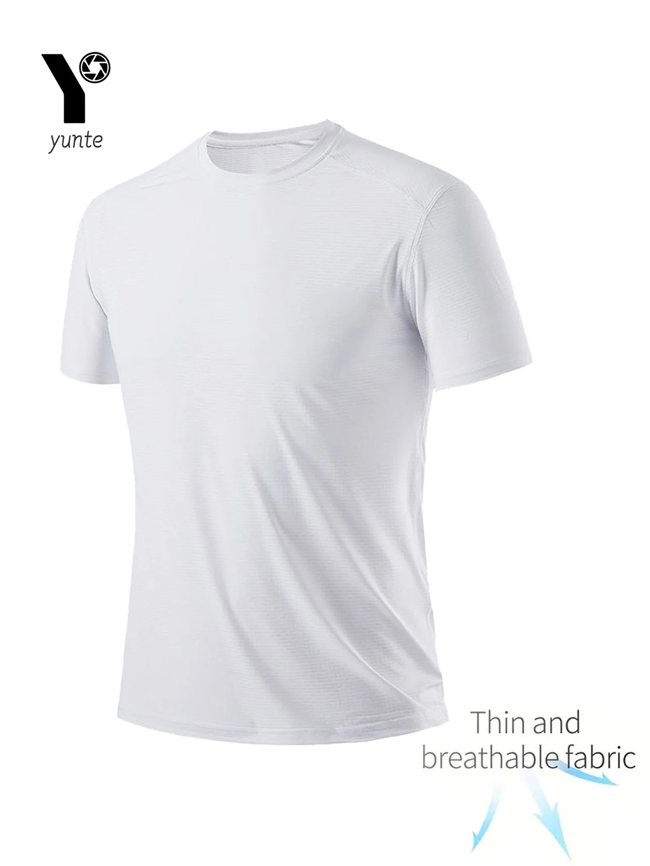 Round Neck T-Shirt 1 Piece White Ultra-Light Men's