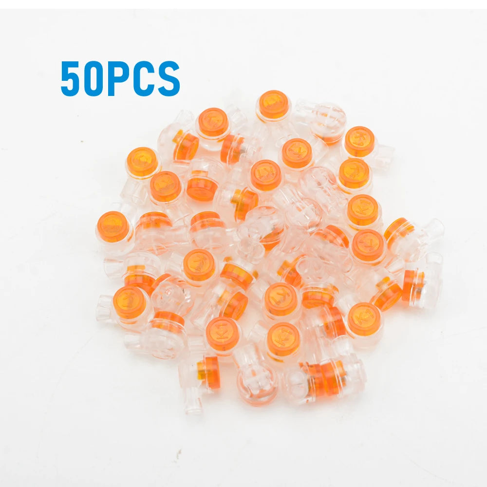 50/100/200PCS Waterproof Gel-Filled Orange Clear Button