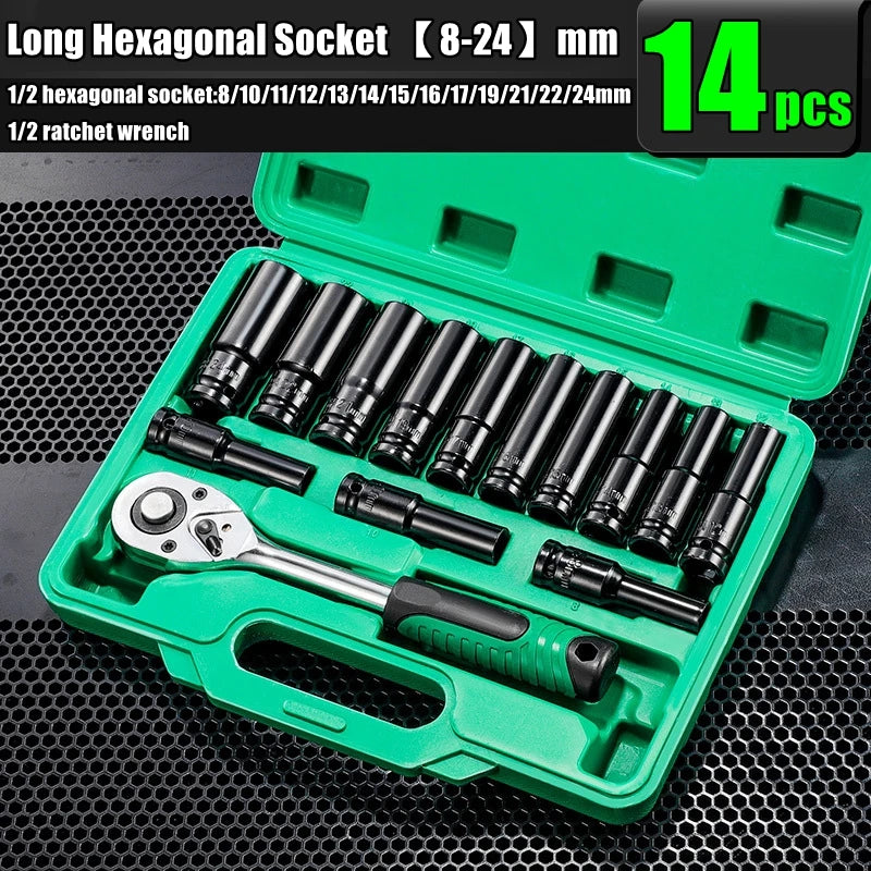 1/2 Sleeve Combination Drive Extended Socket Hexagonal