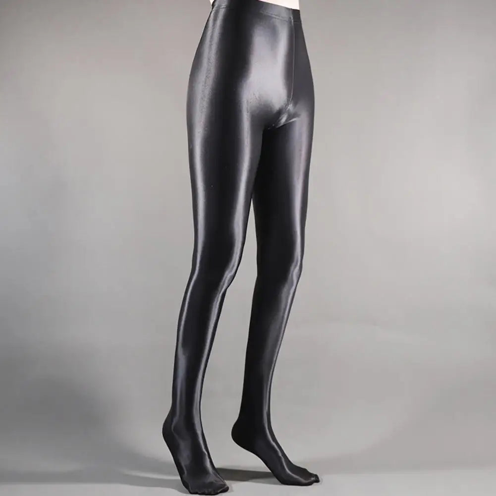 Stage Performance Leggings Glossy Shiny High Waist
