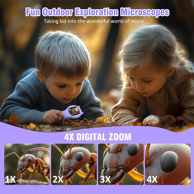 Pocket Microscope Kids 500X Science Toy With Photo And Video Function