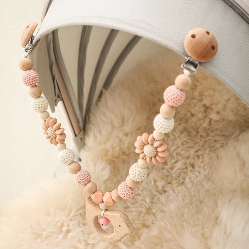 0 6 12 Month Wooden Crochet Baby Car Chain Hanging Pram Toy Rattle Crib Bell Animal Mobiles Gym Stroller Pendants Toddler Gifts