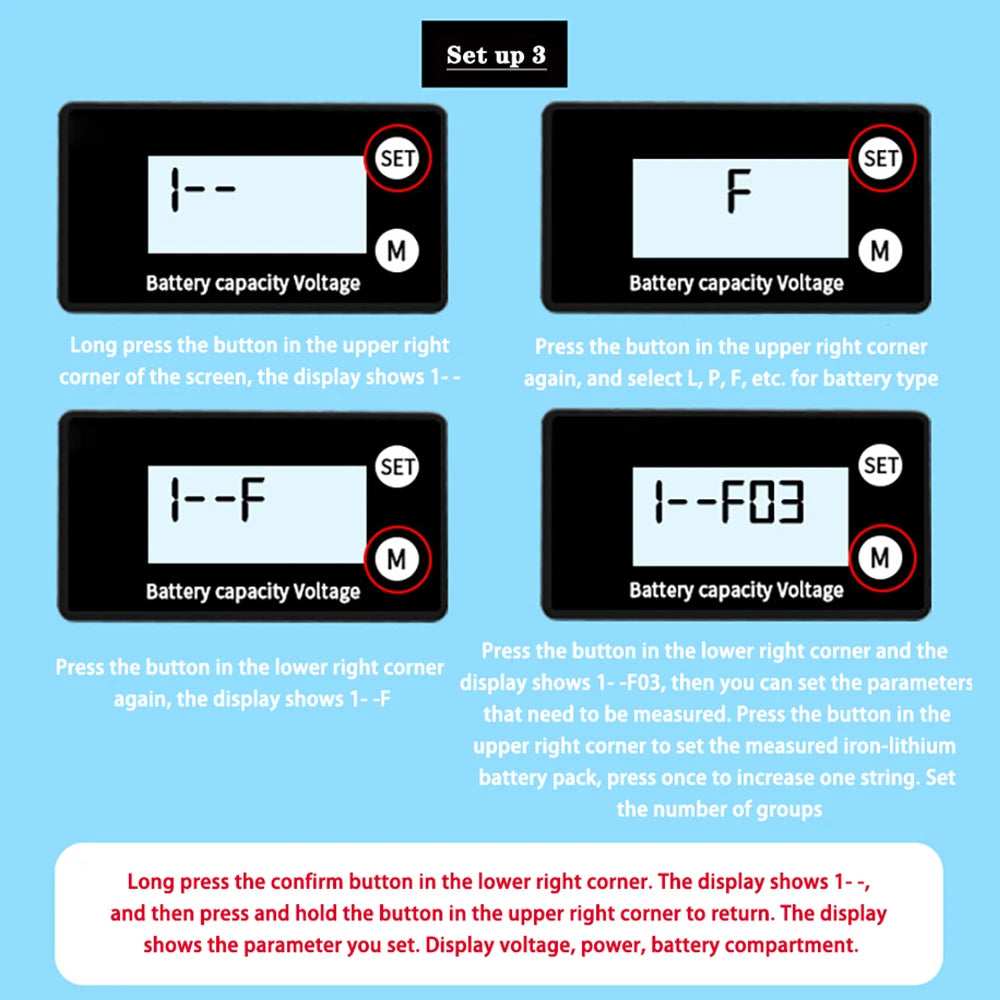 Battery Capacity Indicator DC 8V-100V Lead Acid Lithium