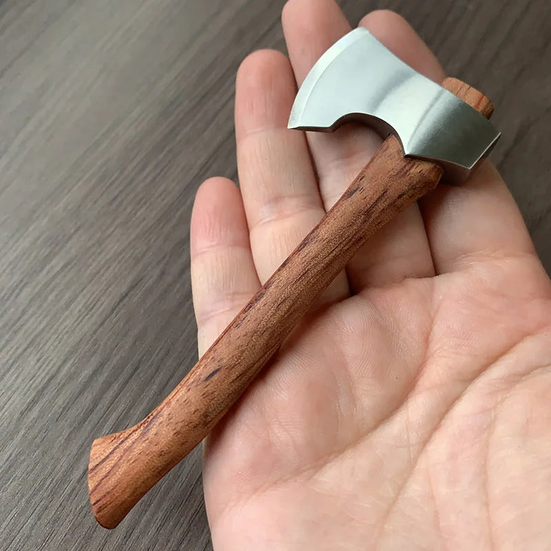 Stainless Steel Mini Mountain Axe Wood Handle Outdoor