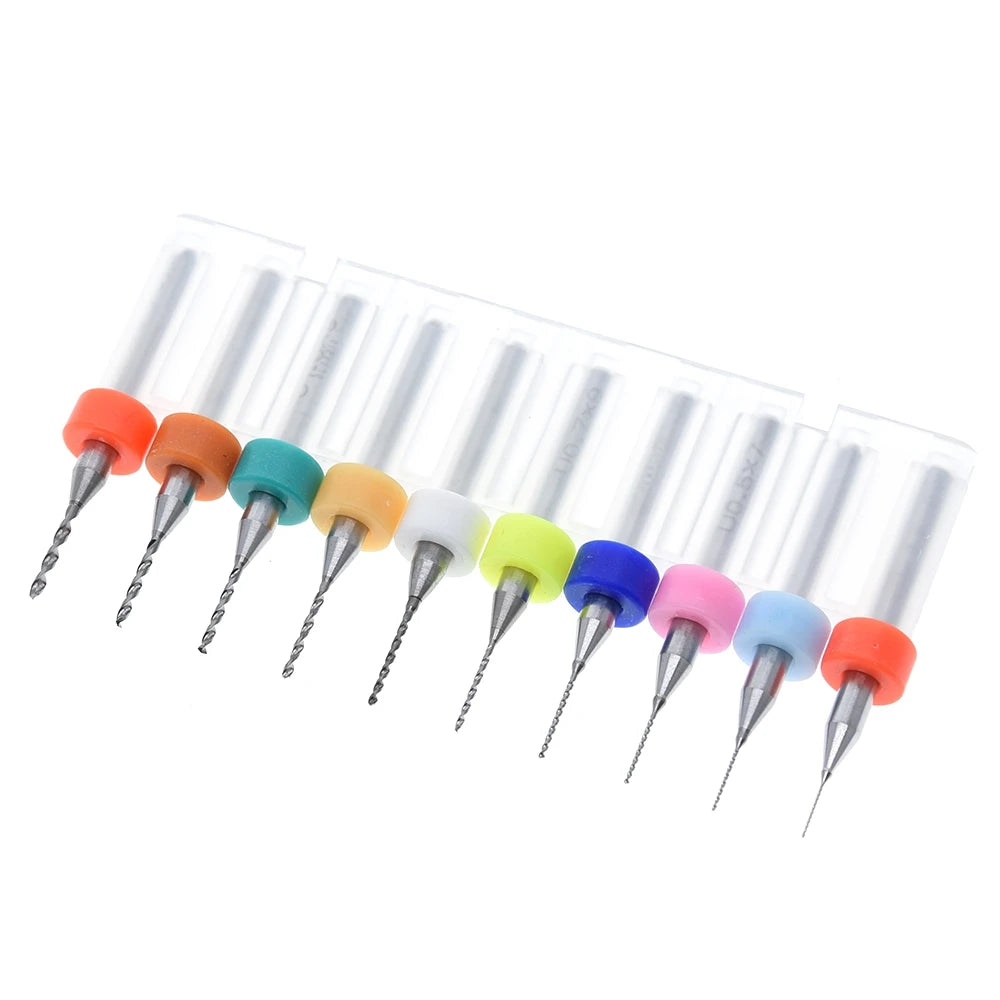 10pcs/Set 0.3mm to 1.2mm PCB Mini Drill Bit Tungsten Steel Carbide