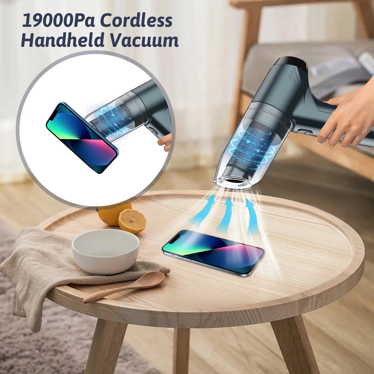120W Handheld Vacuum Cordless 6500Pa Strong Suction