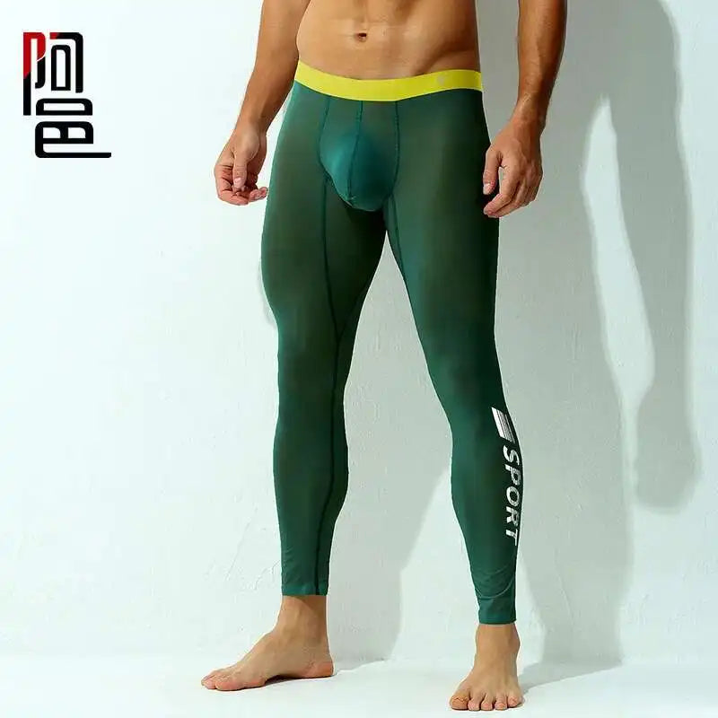 Home See Through Sheer Fitness Leggings Men