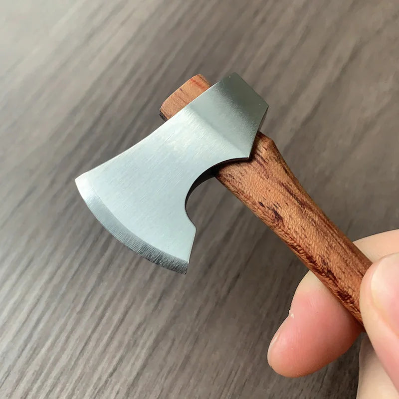 Stainless Steel Mini Mountain Axe Wood Handle Outdoor