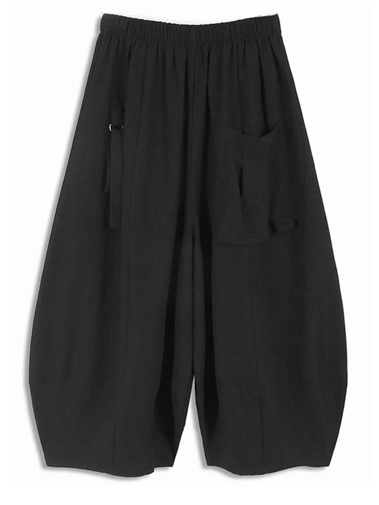 High Elastic Waist Green Buckle
