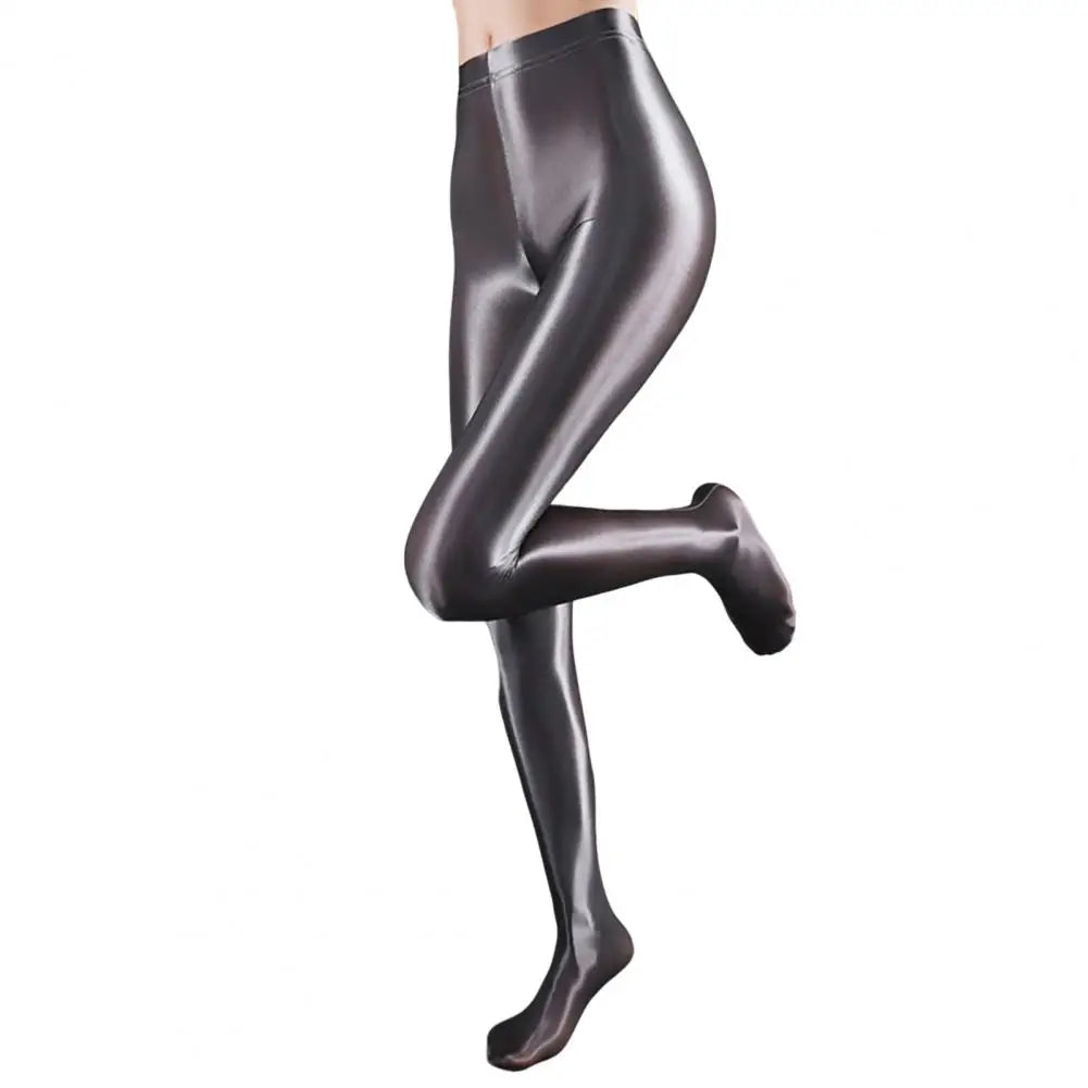 Stage Performance Leggings Glossy Shiny High Waist