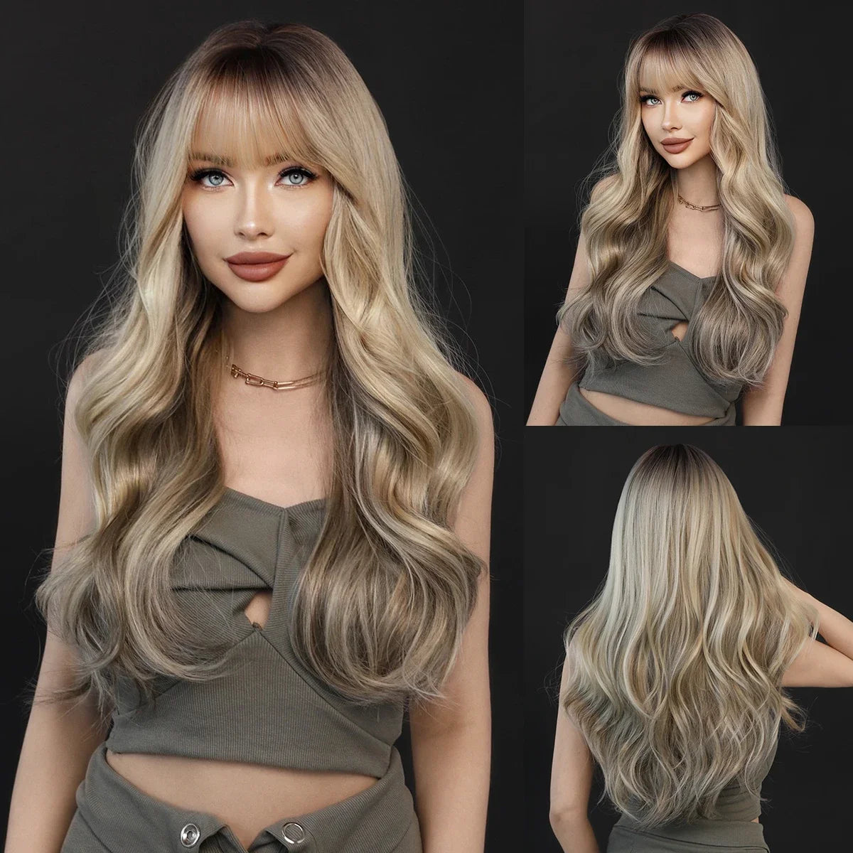 NAMM Long curly Hair Wig Brown