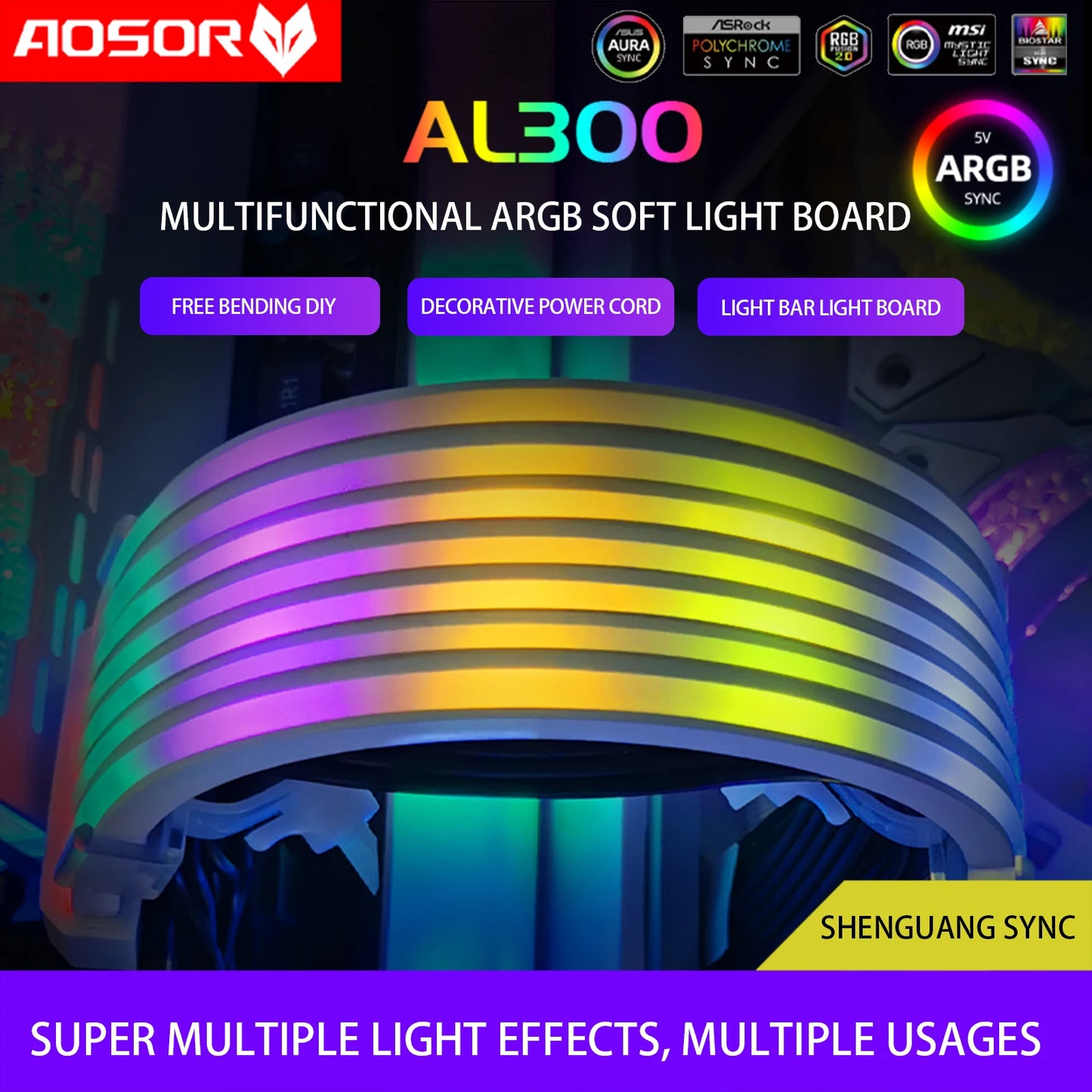 COOLMOON AOSOR ARGB LED Light Strip for 24PIN Motherboard