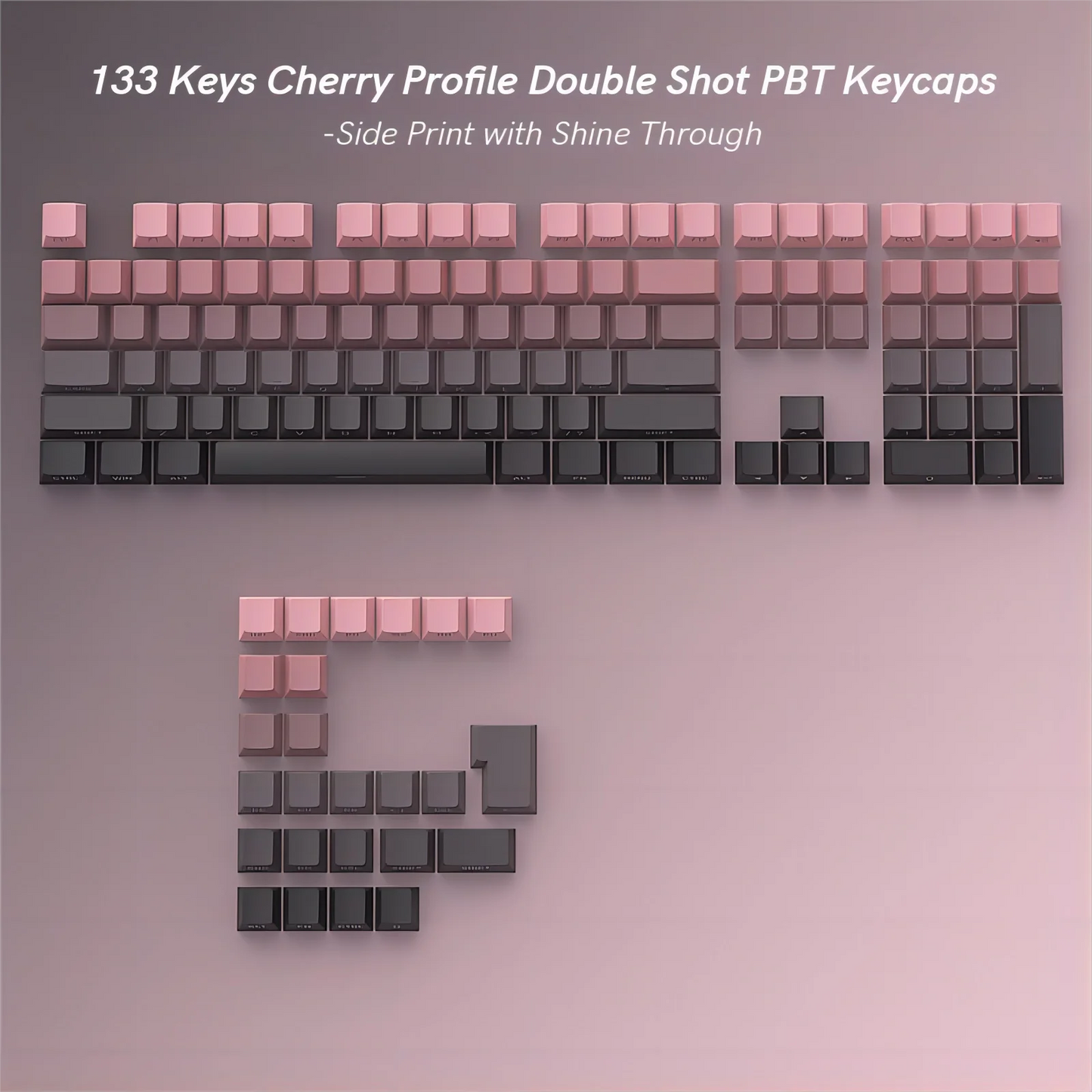 133 Keys Side Print Shine Through Keycap Set Double