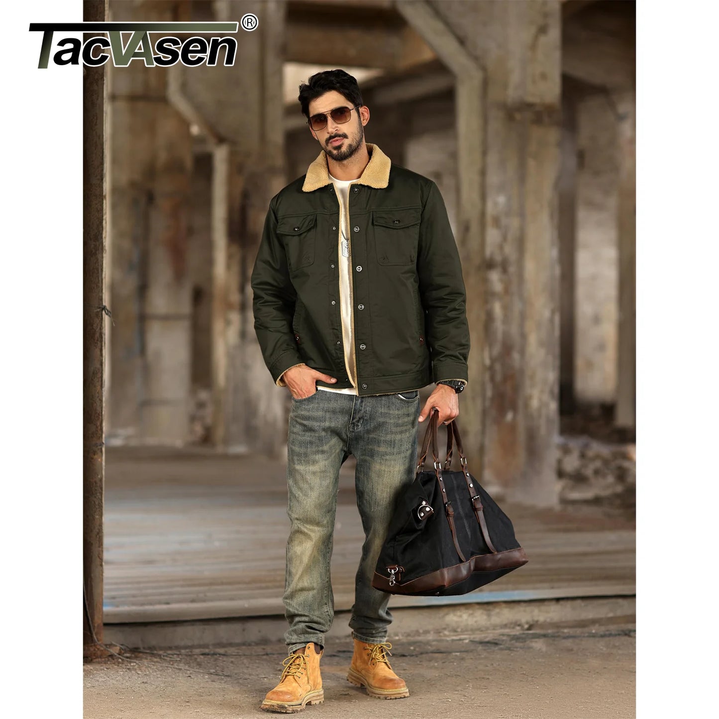 TACVASEN Turn-down Collar Winter Cotton Jackets