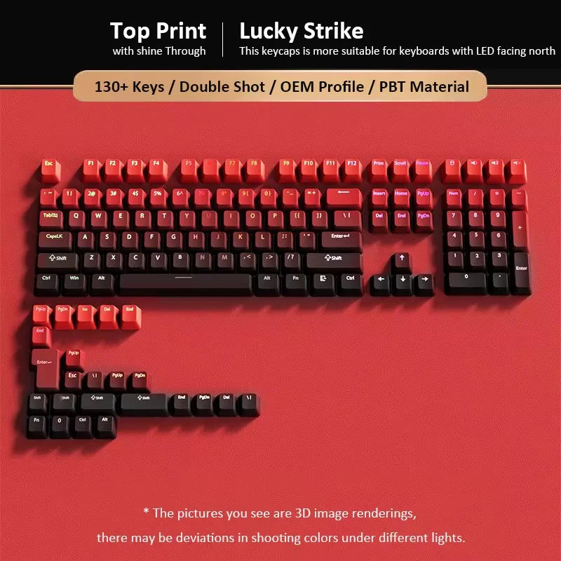 133 Keys Side Print Shine Through Keycap Set Double