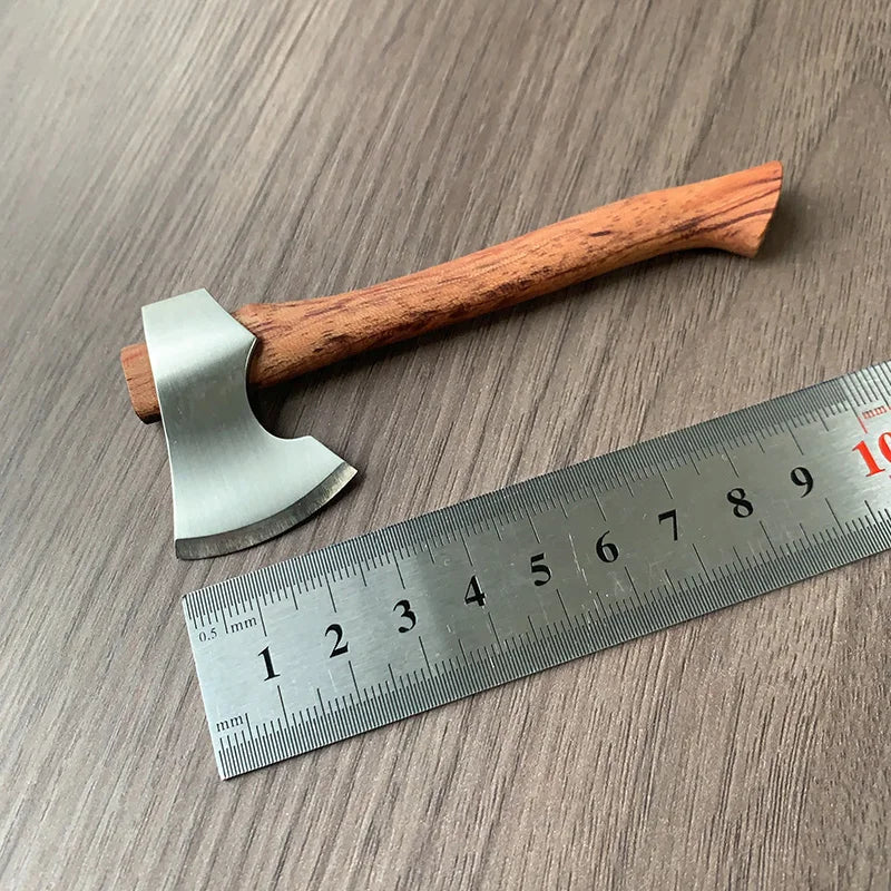 Stainless Steel Mini Mountain Axe Wood Handle Outdoor