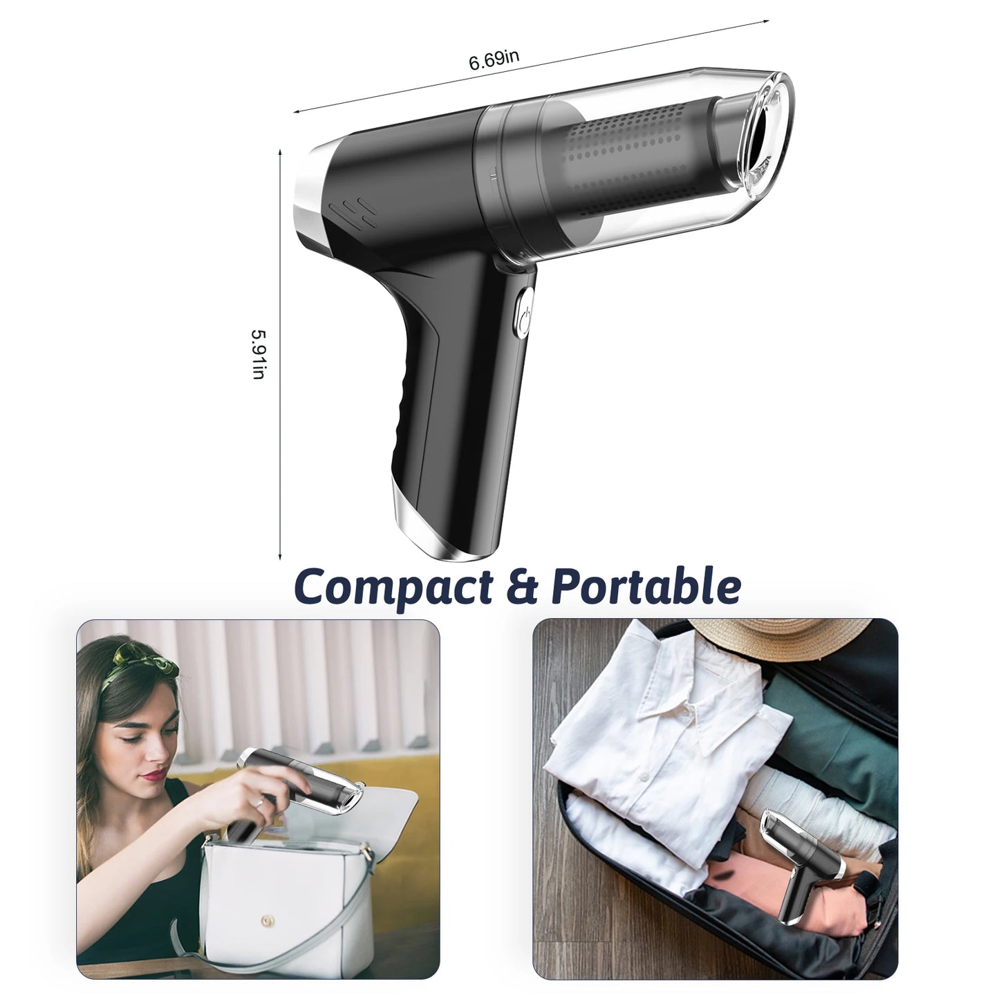 120W Handheld Vacuum Cordless 6500Pa Strong Suction