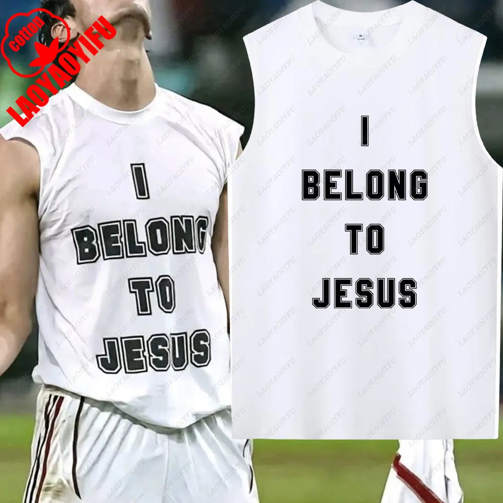 I Belong To Jesus Men Vest Cotton T-Shirt Summer