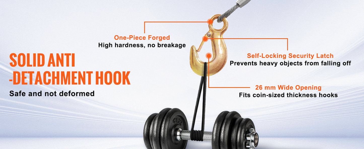 SucceBuy Hand Winch Heavy Duty Rope Crank with 33 ft Steel Wire