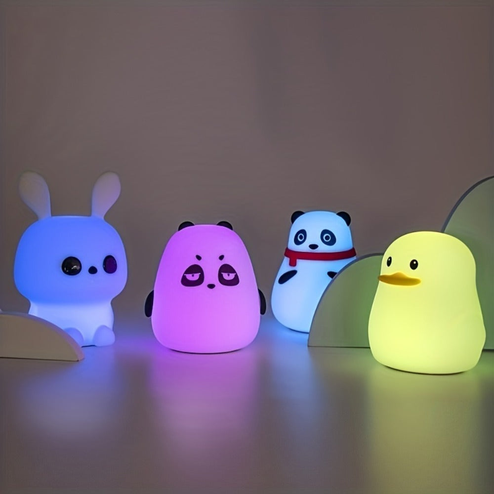1 LED Cute Rainbow Light Changing Silicone