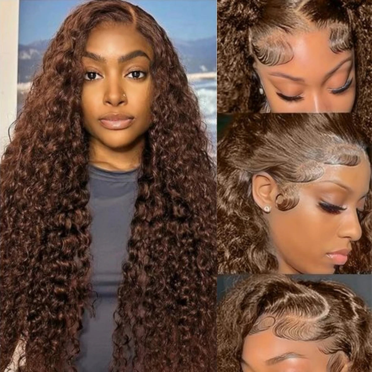 13x4 Chocolate Brown Deep Wave Human Hair Lace