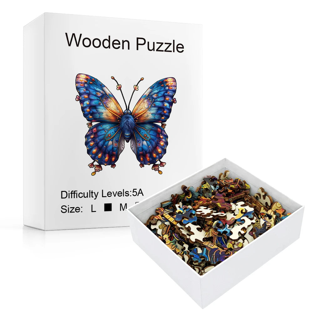Butterfly Picture Animal Wooden Puzzle Delicate A3 A4 A5 3D shaped