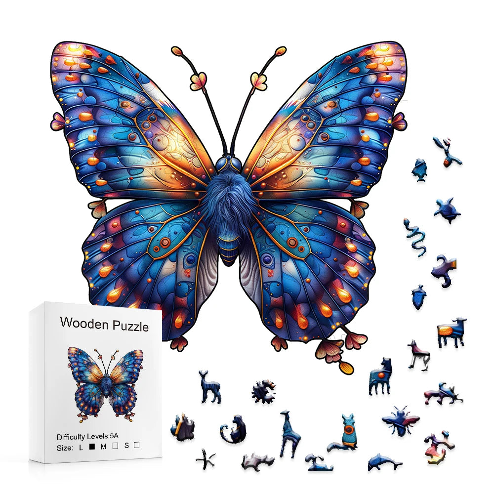 Butterfly Picture Animal Wooden Puzzle Delicate A3 A4 A5 3D shaped