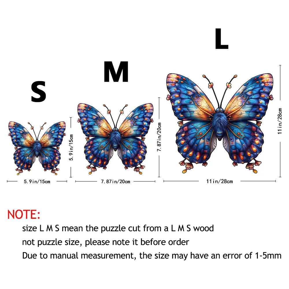 Butterfly Picture Animal Wooden Puzzle Delicate A3 A4 A5 3D shaped