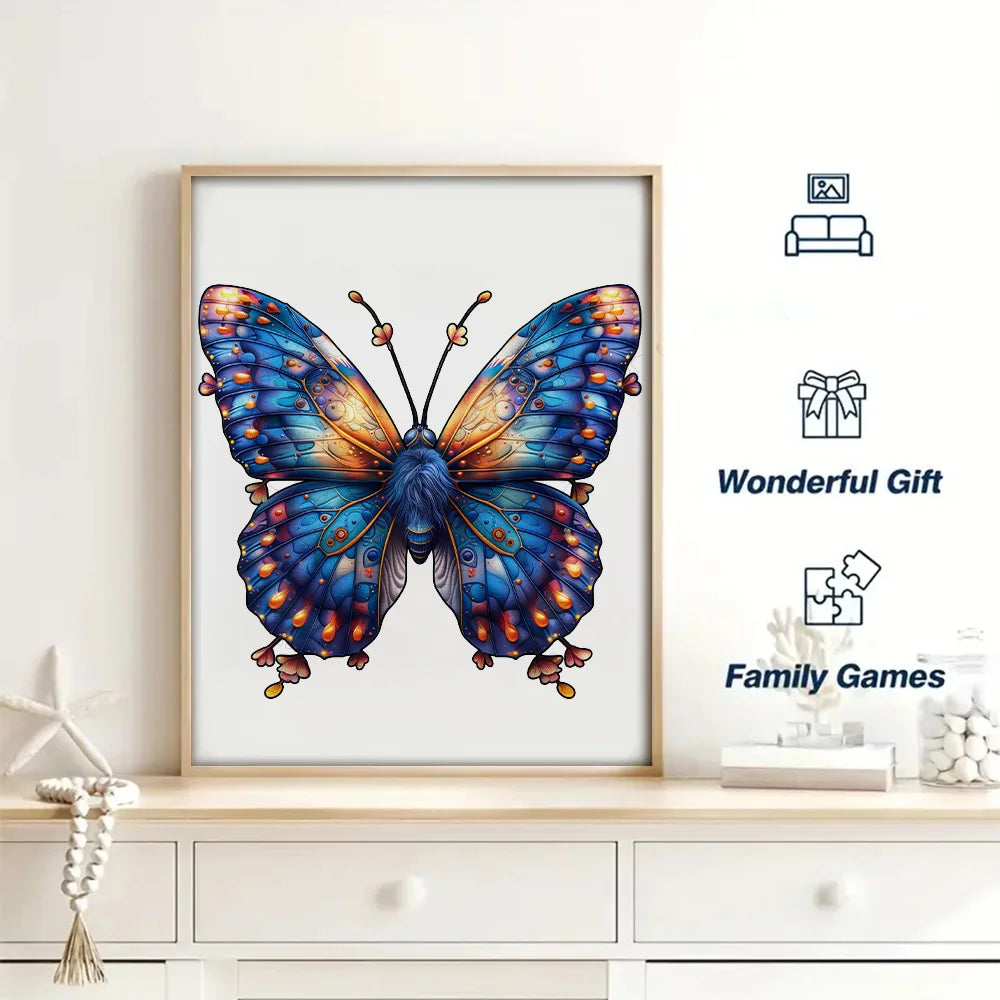Butterfly Picture Animal Wooden Puzzle Delicate A3 A4 A5 3D shaped