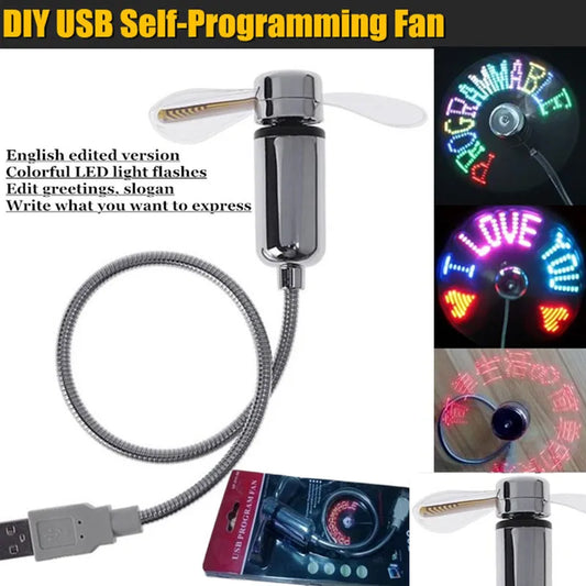 DIY USB LED Light Flash Self Program Fan Edit&Display