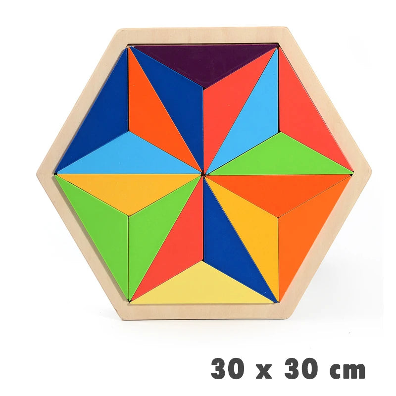Rainbow Jigsaw Children Wooden Toys 3D Puzzle Montessori