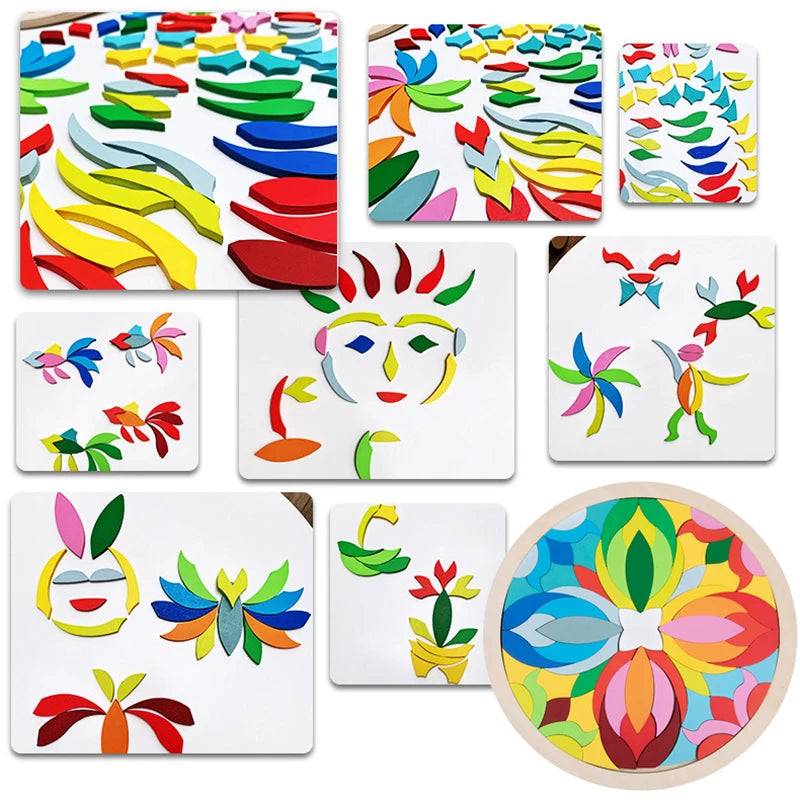 Rainbow Jigsaw Children Wooden Toys 3D Puzzle Montessori