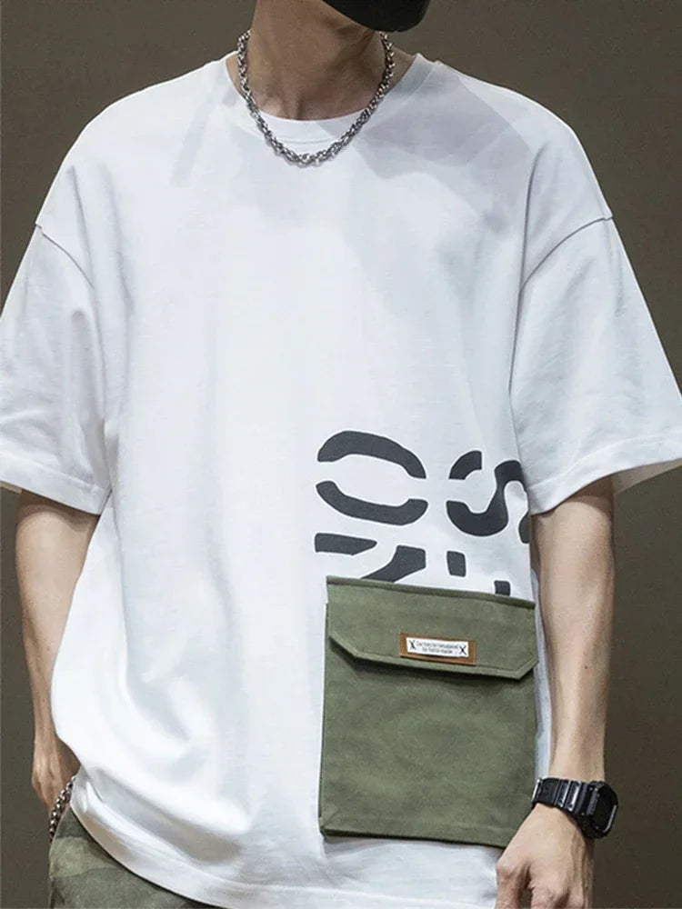 Summer Men's Short Sleeve Letter Printed T-shirt