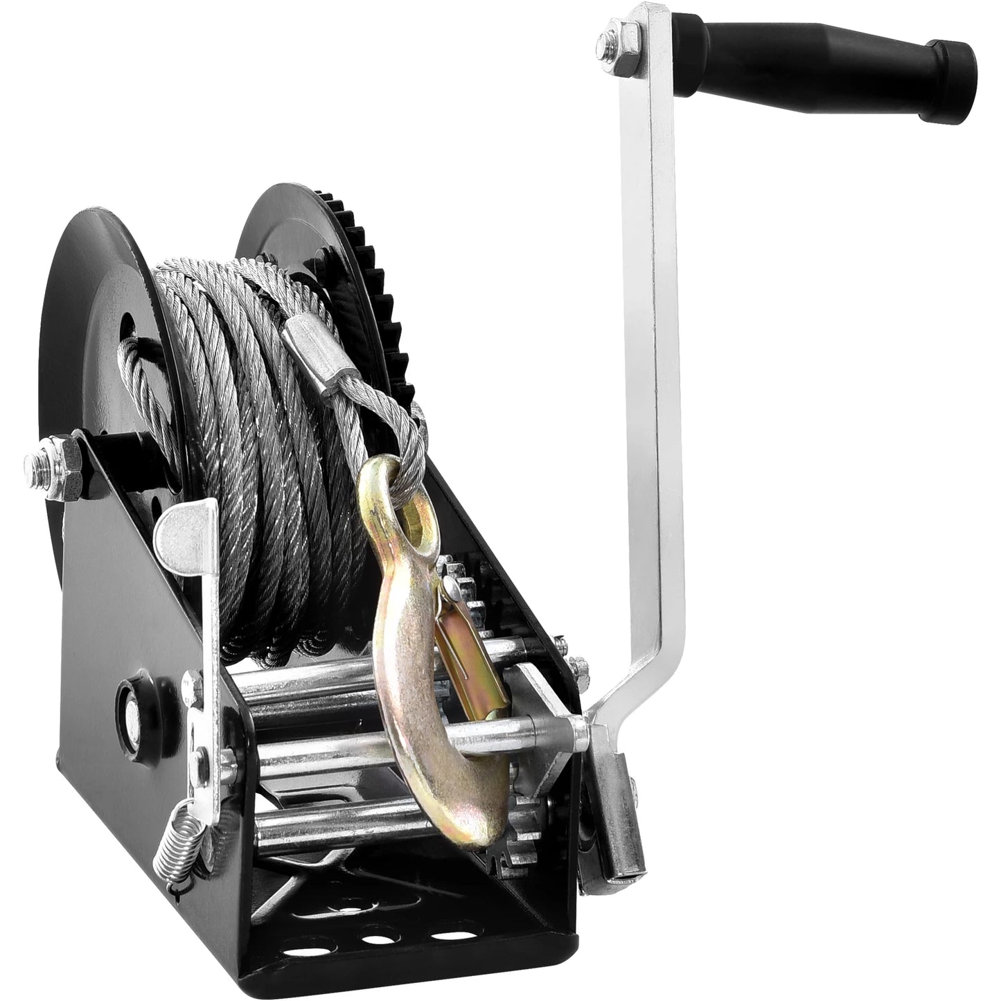 SucceBuy Hand Winch Heavy Duty Rope Crank with 33 ft Steel Wire