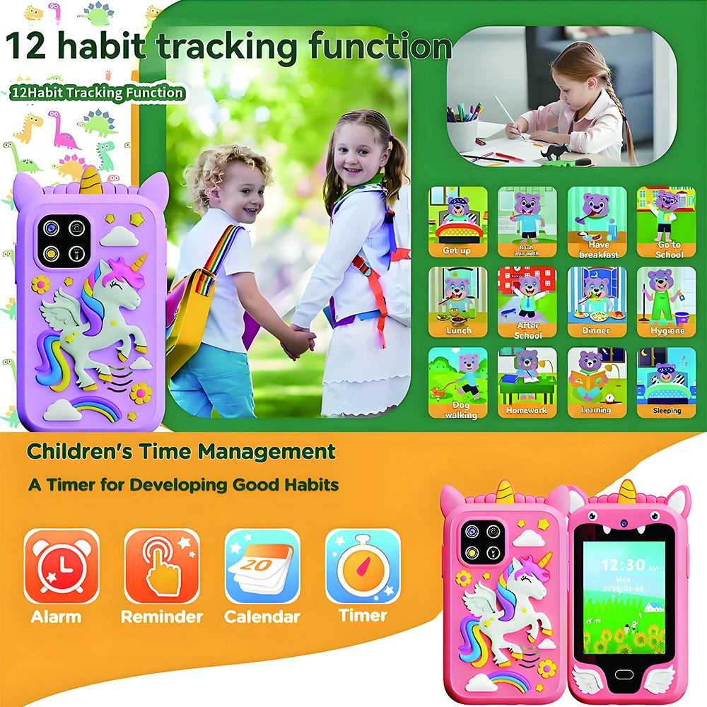 New Smart Phone Kids Toys Unicorn  20 Games Dual Camera Music