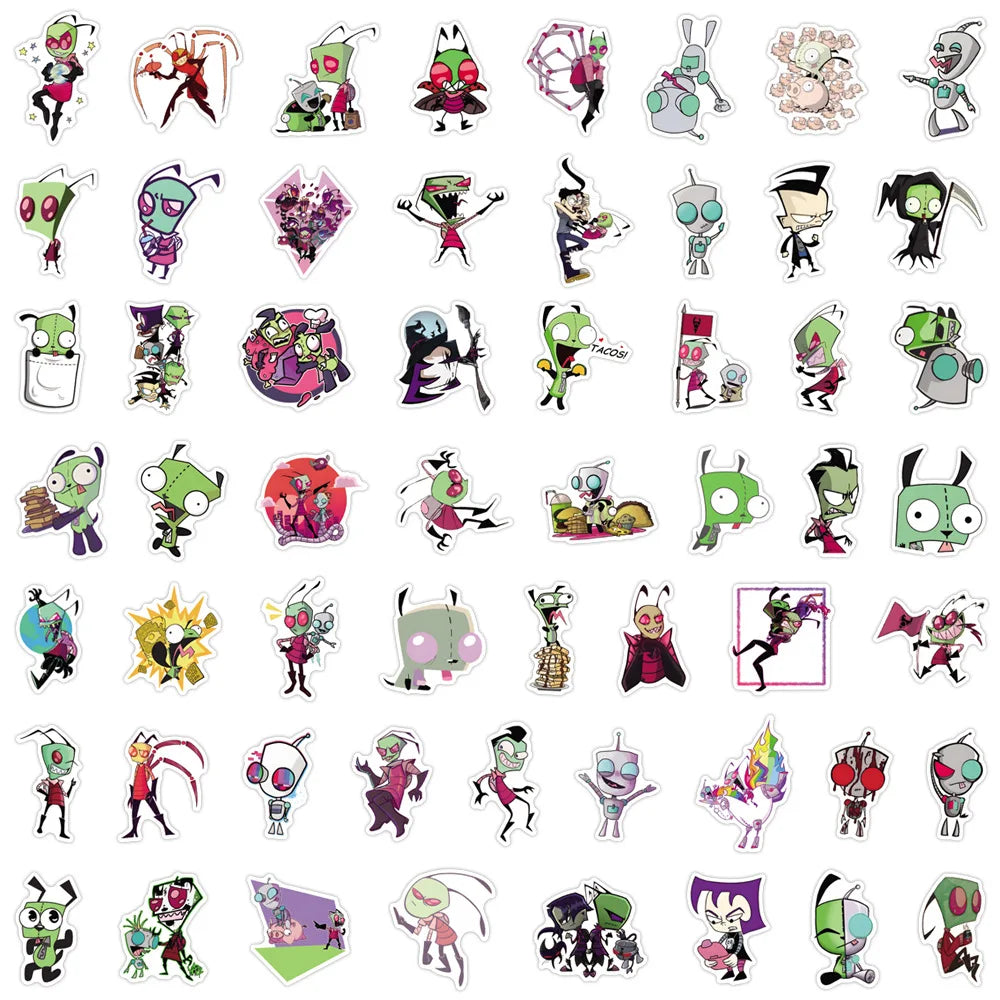 TV Cartoon Invader ZIM Graffiti Stickers PVC Waterproof
