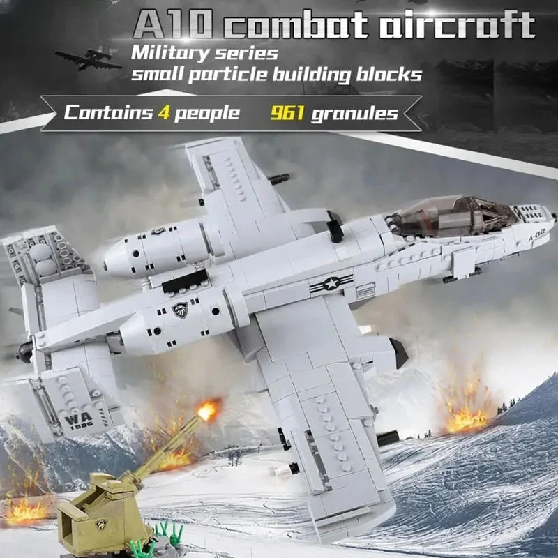 Warthog Plane Fighter Jet Building Blocks Set Air Force Airplane